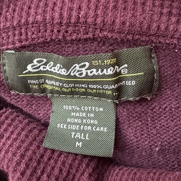 Eddie Bauer Women's burgundy wine colored Cowl Neck sweatshirt Sweater - Picture 3 of 4